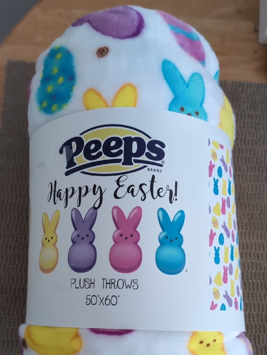 Peeps Other - Happy Easter Plush Throw Blanket Peeps Bunny New